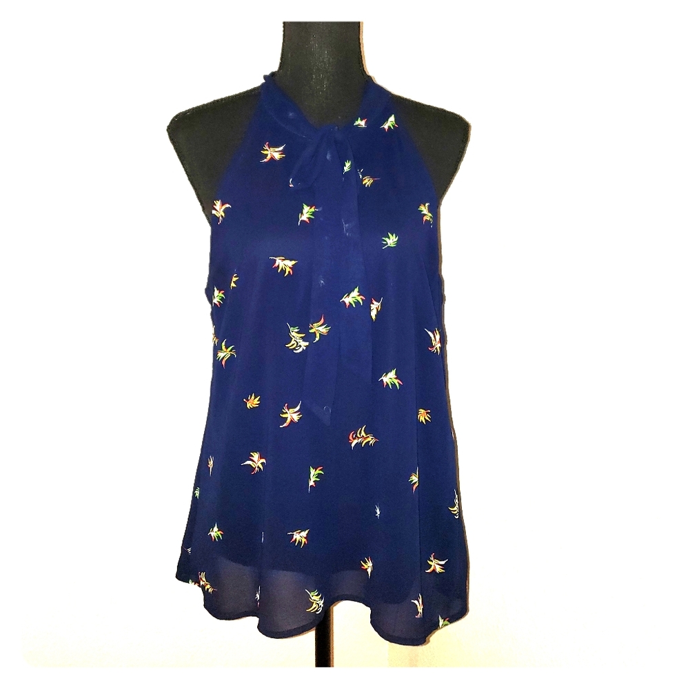 DNA Couture Navy Blue Chic Sleeveless Top.